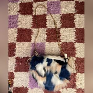 Stylish Multicolor Fur Women Bag